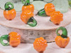 Orange Lampwork Glass Pumpkin Charms or Mini Decorations - Approx 11-14mm