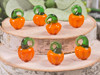 Orange Lampwork Glass Pumpkin Charms or Mini Decorations - Approx 11-14mm
