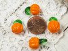 Orange Lampwork Glass Pumpkin Charms or Mini Decorations - Approx 11-14mm