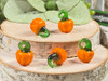 Orange Lampwork Glass Pumpkin Charms or Mini Decorations - Approx 11-14mm