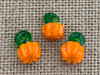 Orange Lampwork Glass Pumpkin Charms or Mini Decorations - Approx 11-14mm