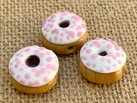 1 | Vanilla Frosted Doughnut w/ Strawberry Sprinkles Glass Bead