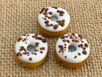 1 | Vanilla Frosted Doughnut w/ Chocolate Sprinkles Glass Bead