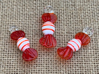 1 | Wrapped Christmas Candy Lampwork Glass Bead Charm