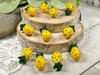 Yellow Lampwork Pineapples - Measuring 12x20mm - Vertical Hole 1-1.5mm