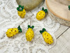 Yellow Lampwork Pineapples - Measuring 12x20mm - Vertical Hole 1-1.5mm
