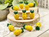 Yellow Lampwork Pineapples - Measuring 12x20mm - Vertical Hole 1-1.5mm