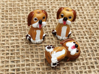 1 | Brown Puppy Dog Lampwork Glass Bead