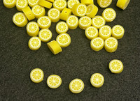 Slices of Lemon Beads Polymer Clay