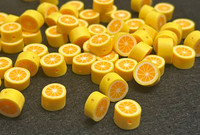 Slice of Orange Beads Polymer Clay