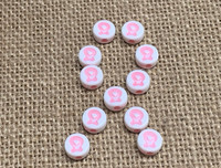 Mini Pink Ribbon Acrylic Beads