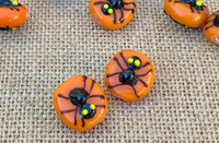 1 | Black Widow Spider on Orange Lampwork Glass Bead