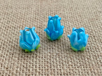 1 | Aqua Tulip Lampwork Glass Bead