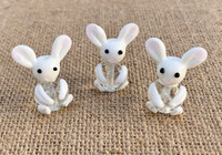 1 | White Rabbits Lampwork Glass Bead