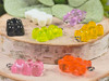 Set of 10 Mixed Color Gummy Bear Charms - 11x20mm - 2mm loop holes