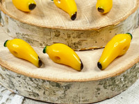 Yellow Banana Lampwork Beads 8x22-25mm - Hole 2mm Horizontal