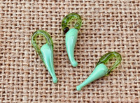 1 | Green Chili Peppers Glass Charms