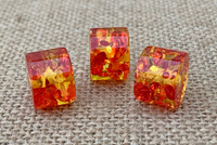 1 | Speckled Resin Column Bead - Amber & Orange
