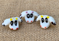 1 | White Cow Head Lampwork Glass Beads