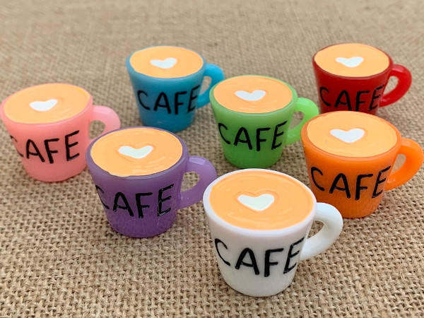 Red Resin Coffee Cup Charm Resin Jewelry