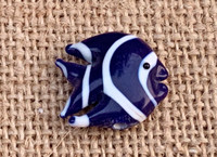 1 | Dark Blue & White Tropical Fish Lampwork Bead