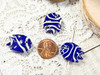 Dark Blue & White Tropical Fish Beads - 18x18x8mm - 1.5mm Vertical Holes