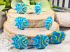 Blue & Yellow Tropical Fish Beads - 18x18x8mm - 1.5mm Vertical Holes