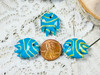 Blue & Yellow Tropical Fish Beads - 18x18x8mm - 1.5mm Vertical Holes