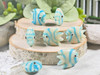 Cream & Aqua Tropical Fish Beads - 18x18x8mm - 1.5mm Vertical Holes