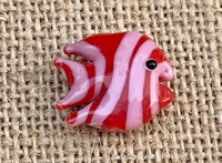 1 | Red & Pink Tropical Fish Lampwork Bead