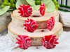 Red & Pink tropical fish beads - 18x18x8mm - 1.5 Vertical Holes 