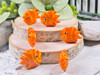 Orange & Yellow Tropical Fish Beads - 18x18x8mm - 1.5mm Vertical Holes
