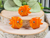 Orange & Yellow Tropical Fish Beads - 18x18x8mm - 1.5mm Vertical Holes