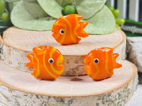 Orange & Yellow Tropical Fish Beads - 18x18x8mm - 1.5mm Vertical Holes