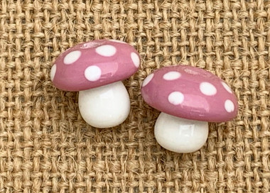 Pink toadstool mushroom beads