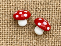 Red toadstool mushroom beads
