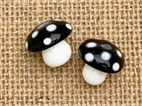 Black toadstool mushroom beads