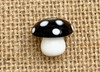 Black toadstool mushroom beads