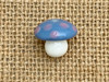 Blue toadstool mushroom beads