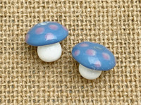 Blue toadstool mushroom beads