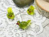  Green Tropical Bird Lampwork Beads | 10x10x22-25mm | 2mm beading holes