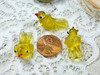  Yellow Tropical Bird Lampwork Beads | 10x10x22-25mm | 2mm beading holes