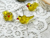  Yellow Tropical Bird Lampwork Beads | 10x10x22-25mm | 2mm beading holes