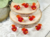 Red Tropical Bird Lampwork Beads | 10x10x22-25mm | 2mm beading holes