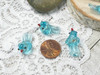 Blue Tropical Bird Lampwork Beads | 10x10x22-25mm | 2mm beading holes