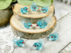 Blue Tropical Bird Lampwork Beads | 10x10x22-25mm | 2mm beading holes