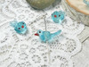 Blue Tropical Bird Lampwork Beads | 10x10x22-25mm | 2mm beading holes