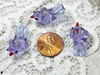 Purple Tropical Bird Lampwork Beads | 10x10x22-25mm | 2mm beading holes