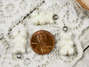 White Resin Gummy Bear Candy Charms - 11x20mm - 2mm loop holes