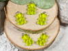 Lime Green Resin Gummy Bear Candy Charms - 11x20mm - 2mm loop holes